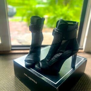 Karl Lagerfeld Black Heeled Boots